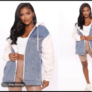 Warm fuzzy demin jacket